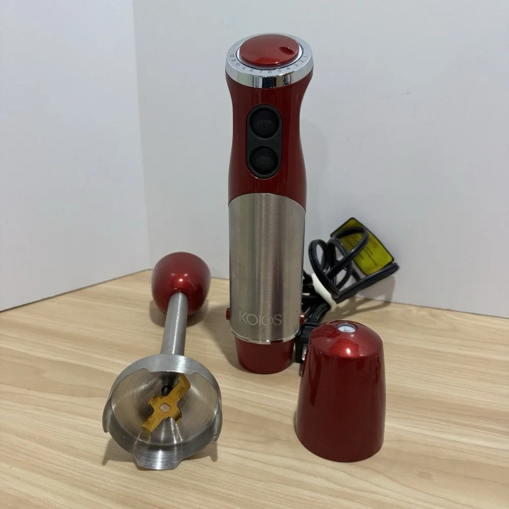KOIOS 800W 4-in-1 Multifunctional Hand Immersion Blender 12 Speed Red HB-2046 - Picture 8 of 11